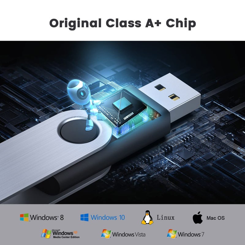 Kootion 32GB Flash Drive 32gb USB Flash Drive 10 Pack Thumb Drive Memory Stick Swivel Jump Drive Keychain Design, Mixcolored - Image 4